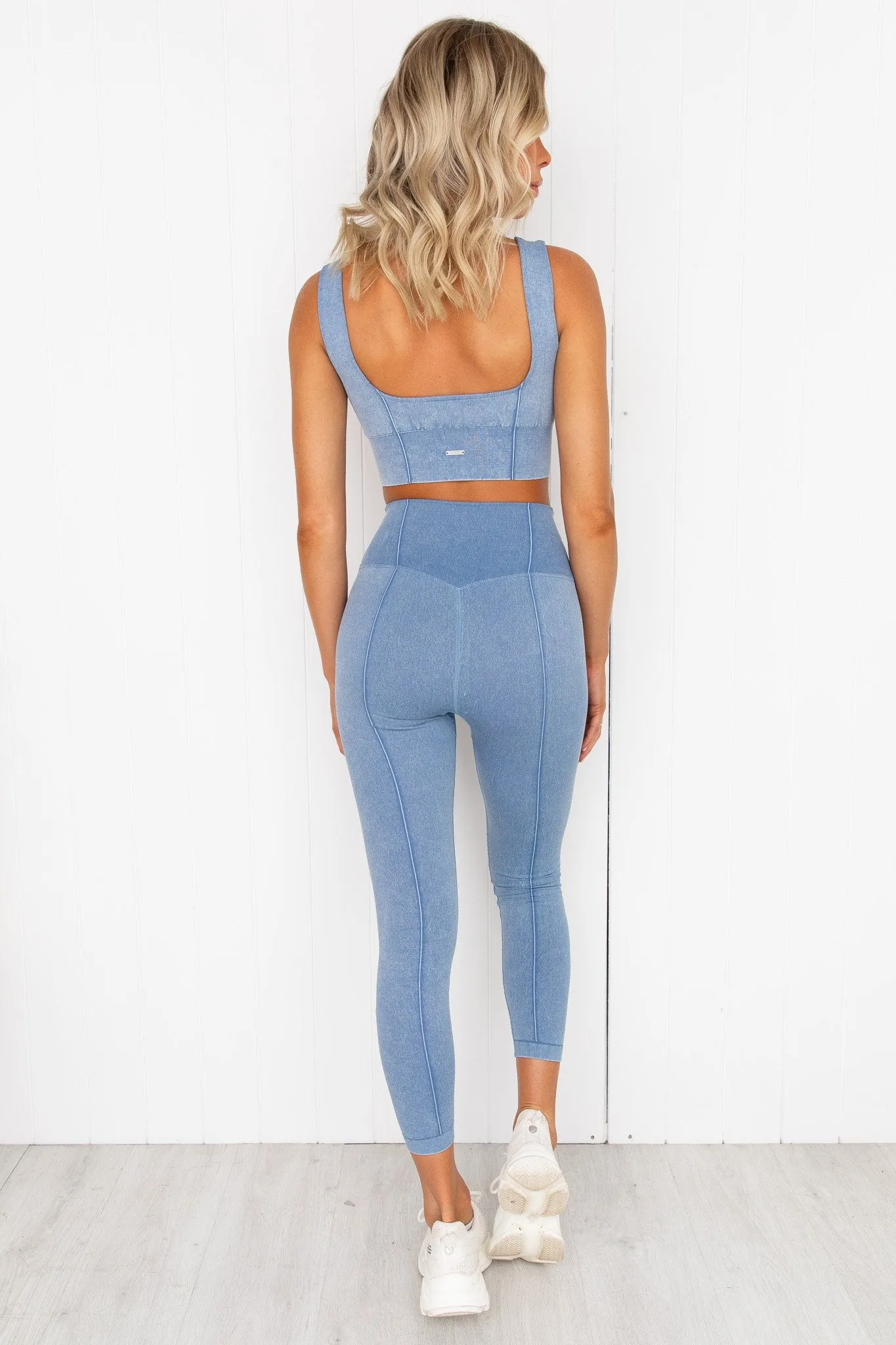 Washed Denim Seamless Bra