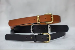 Water Buffalo Leather Belt, 1-1/2" wide, Round Buckle [Quick Ship]
