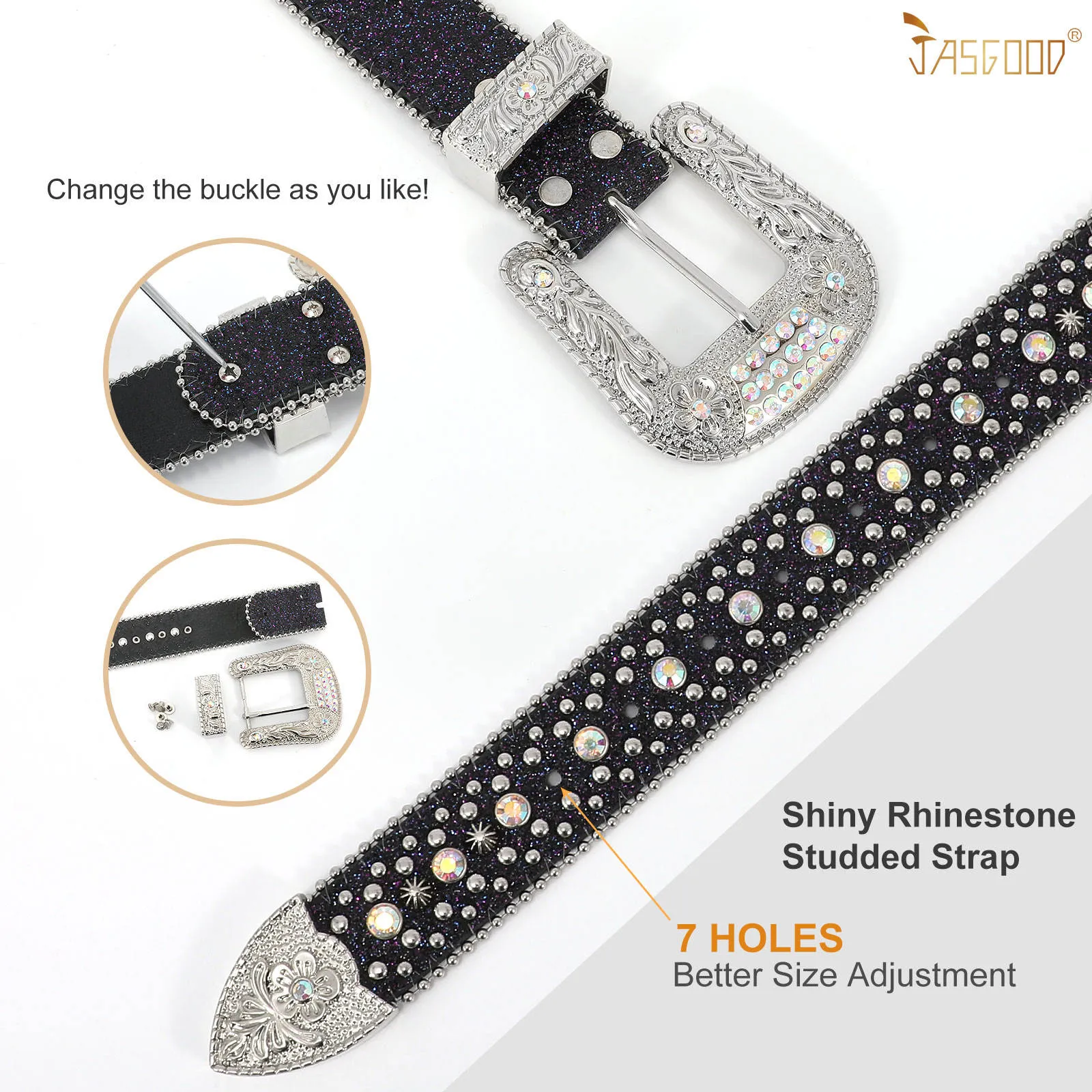 Western Cowboy Unisex Custom Fast Delivery Stylish Bling Global Designer Rhinestones Belts