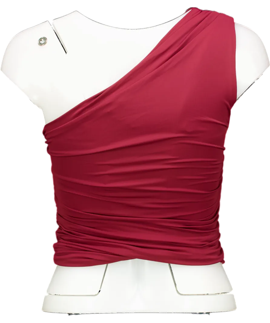 White Fox Red Lack Of Love One Shoulder Top Wine UK S