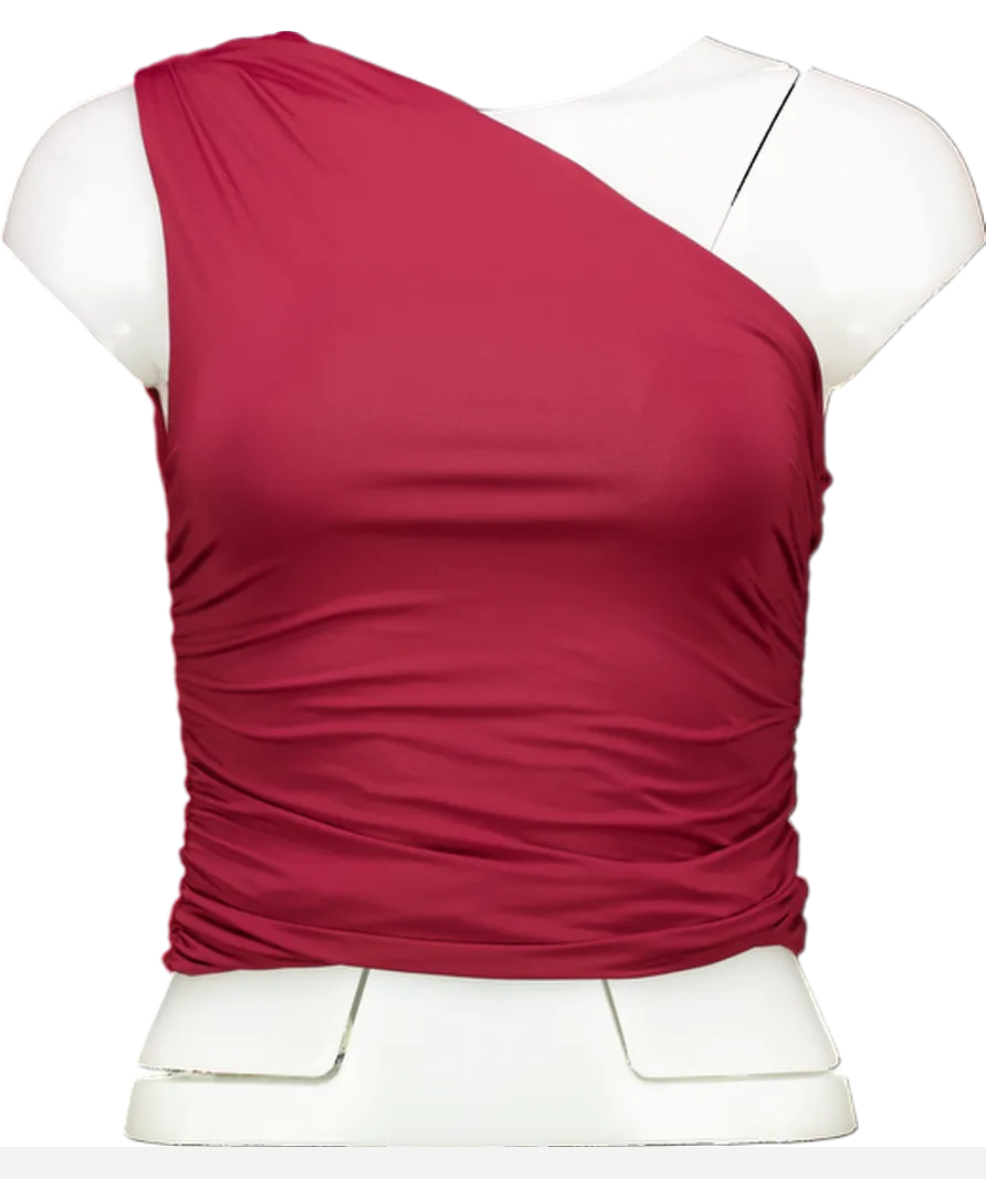 White Fox Red Lack Of Love One Shoulder Top Wine UK S