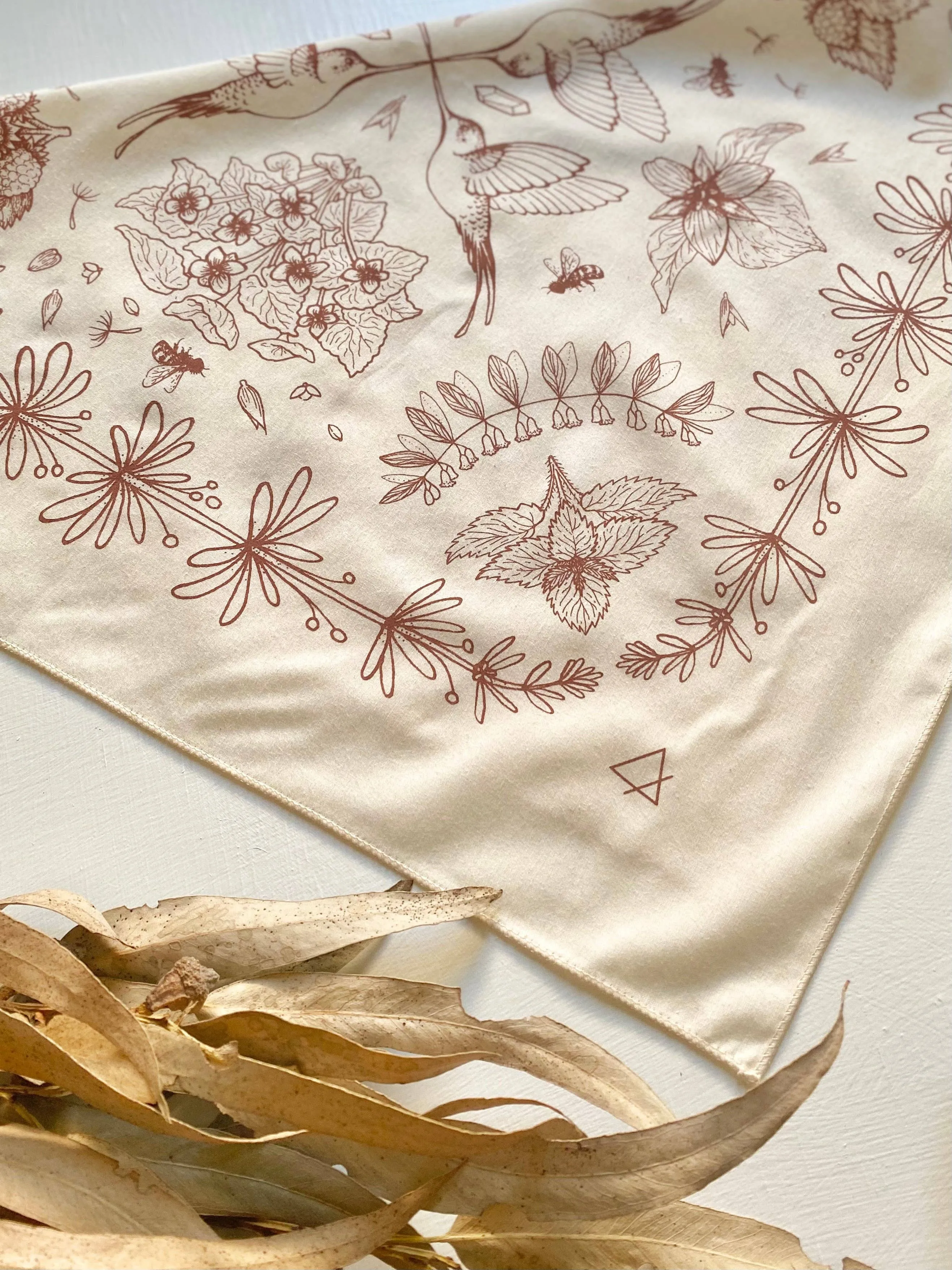 White Spring Herbs Bandana