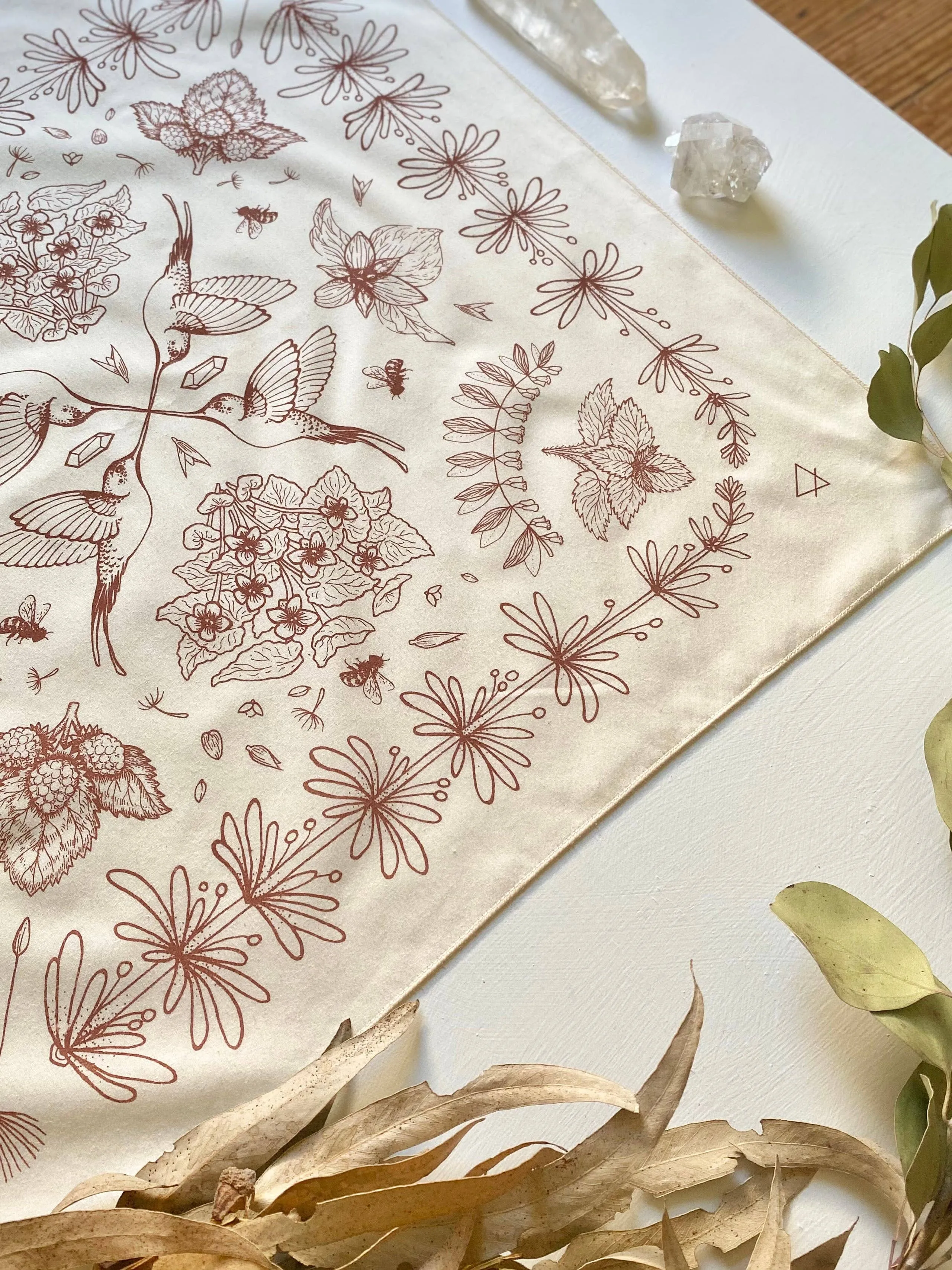 White Spring Herbs Bandana