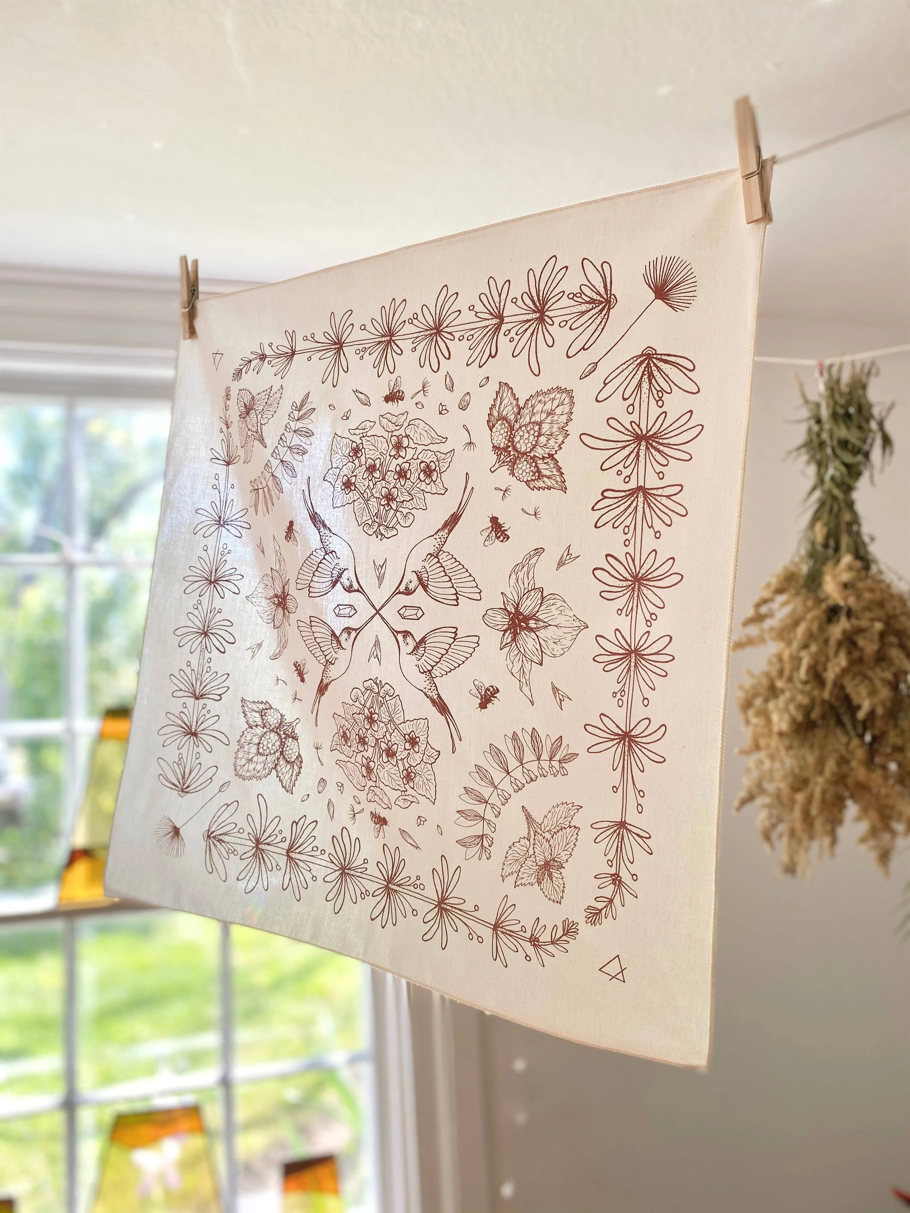 White Spring Herbs Bandana