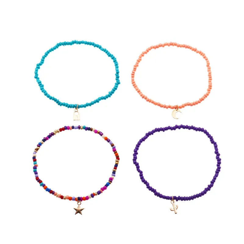 Wholesale personality creative trend rice bead anklet set JDC-AS-NZ015