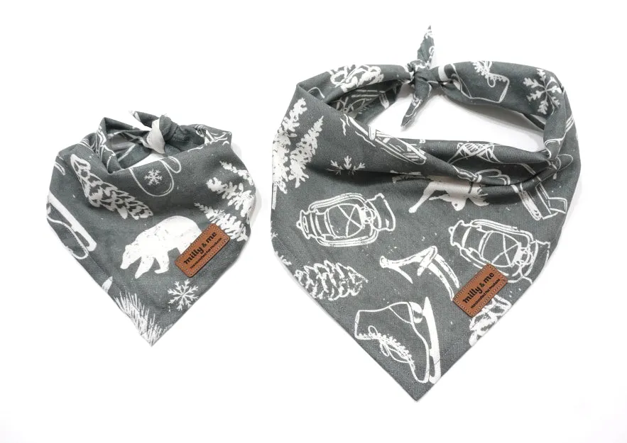 Winter Cabin Dusty Blue - Pet Bandana