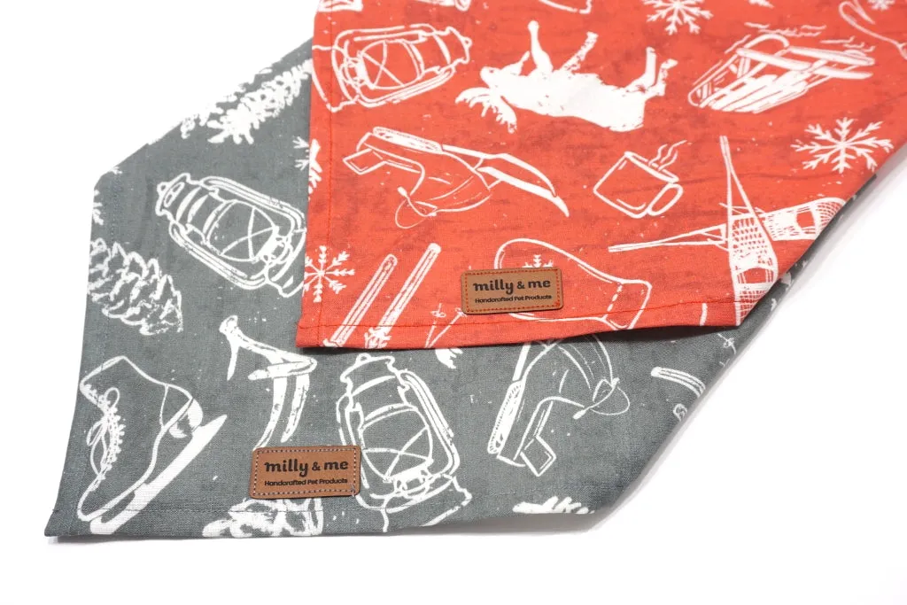 Winter Cabin Dusty Blue - Pet Bandana