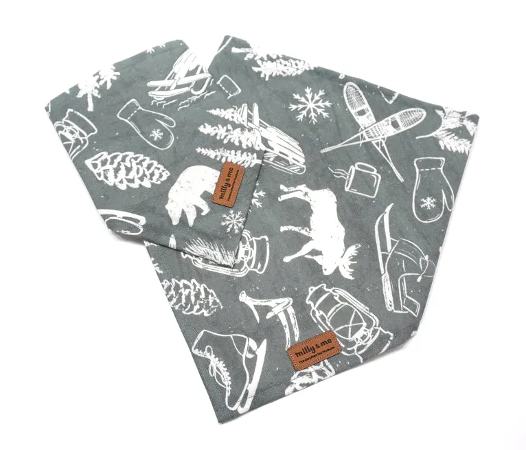 Winter Cabin Dusty Blue - Pet Bandana
