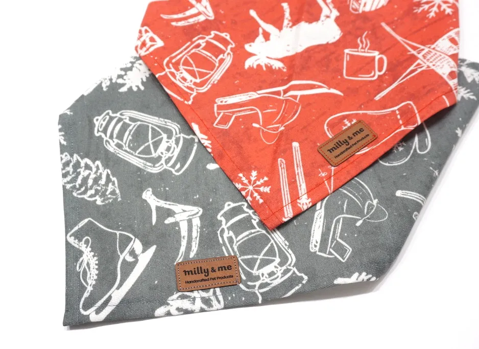 Winter Cabin Dusty Blue - Pet Bandana