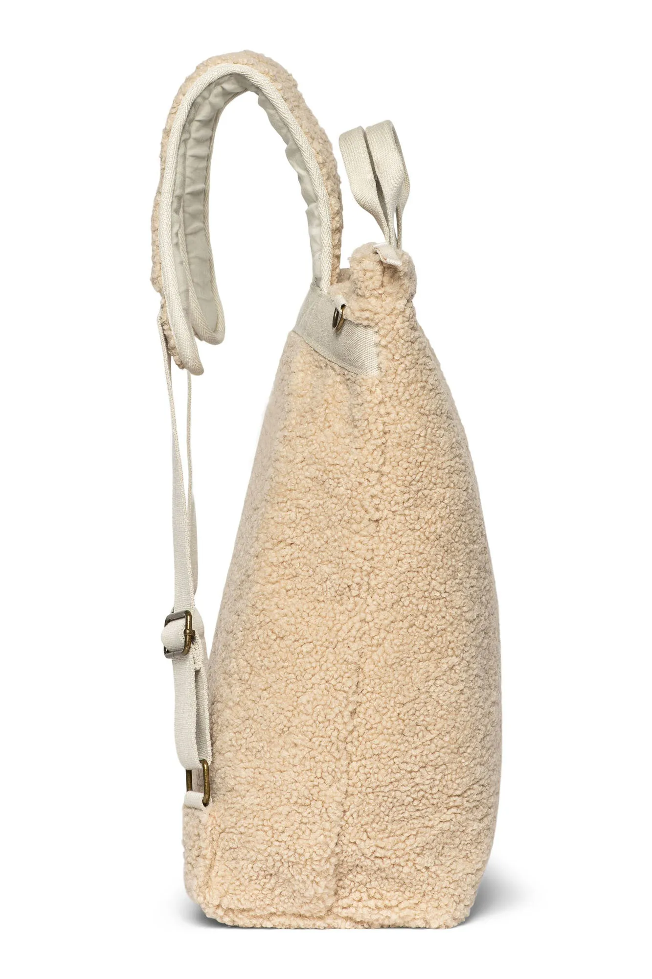 Wollweißer Teddy Maxi-Rucksack