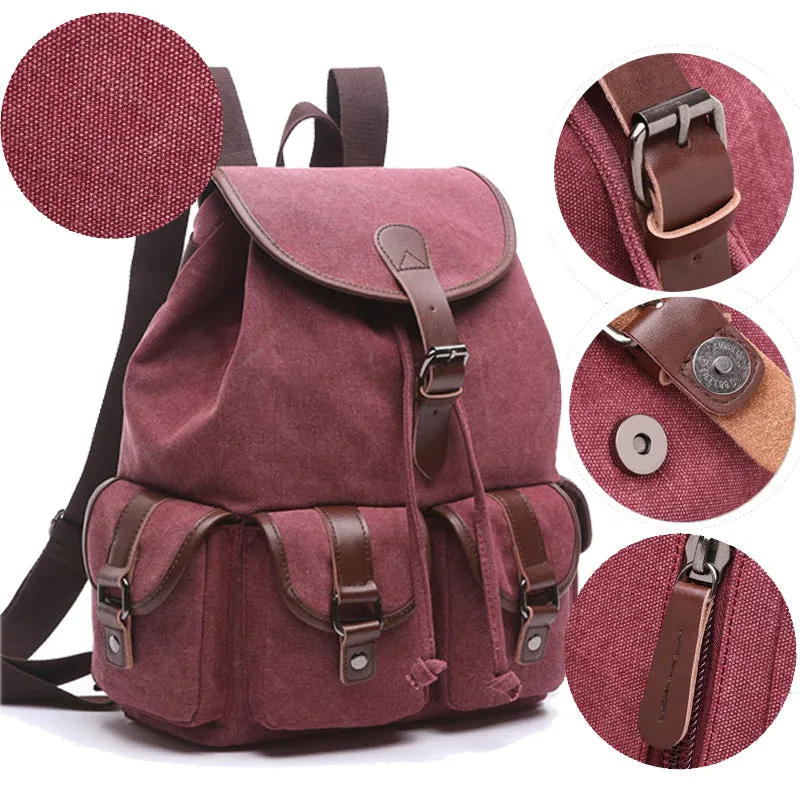 Women Canvas Backpack Purse Vintage