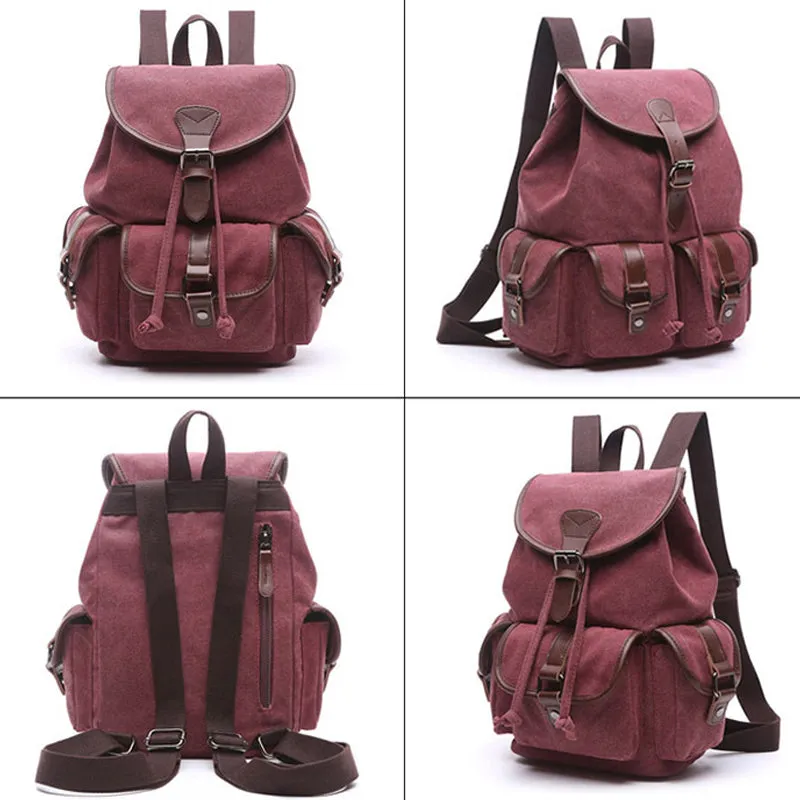 Women Canvas Backpack Purse Vintage