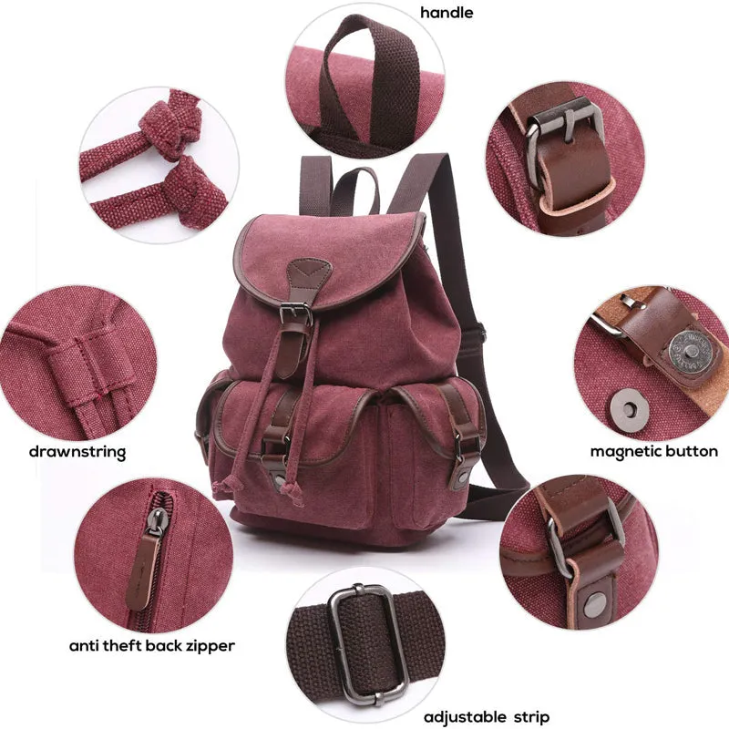Women Canvas Backpack Purse Vintage