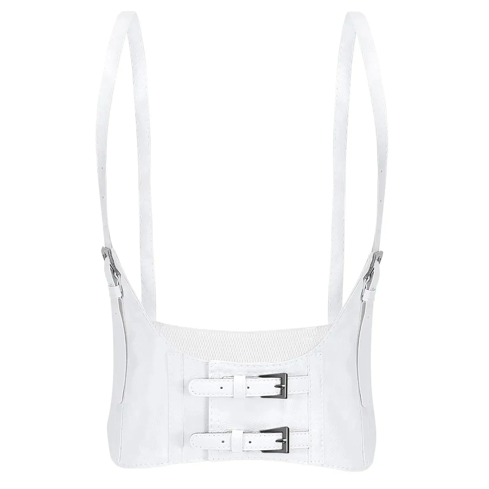 Women Fashion Faux Leather Waist Belt Steampunk Underbust Corset for Halloween Dress