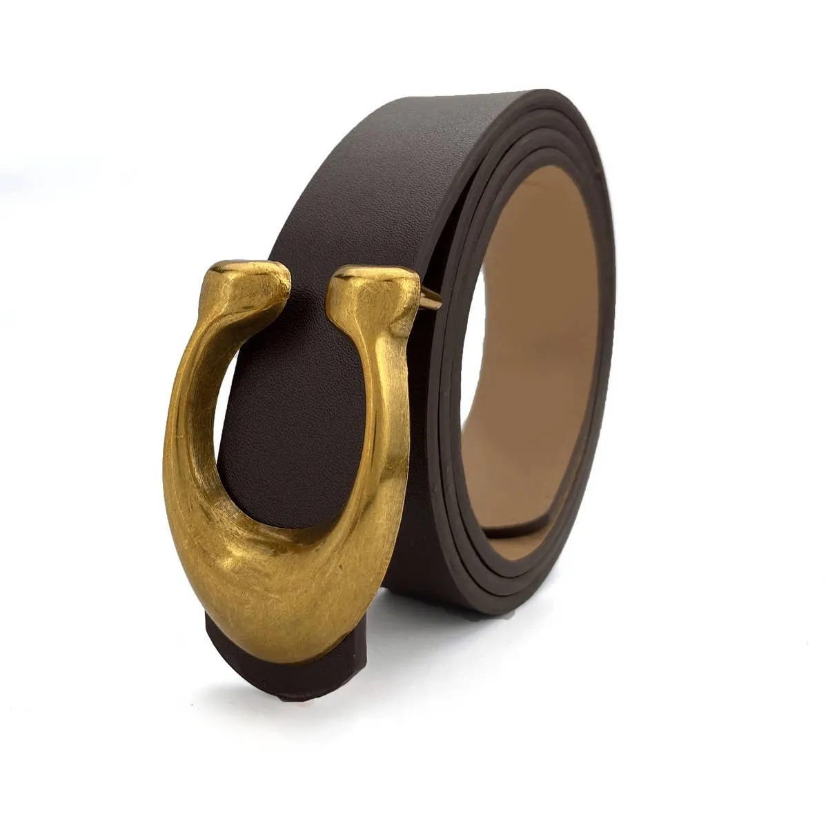 WOMEN FASHION RETRO U-BUCKLE BELT_CWABE0136: Black / (OS) 1