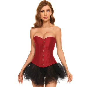 Women Lace-up Bustier Corset Top Sexy Overbust Body Shapewear Waist Cincher Corset