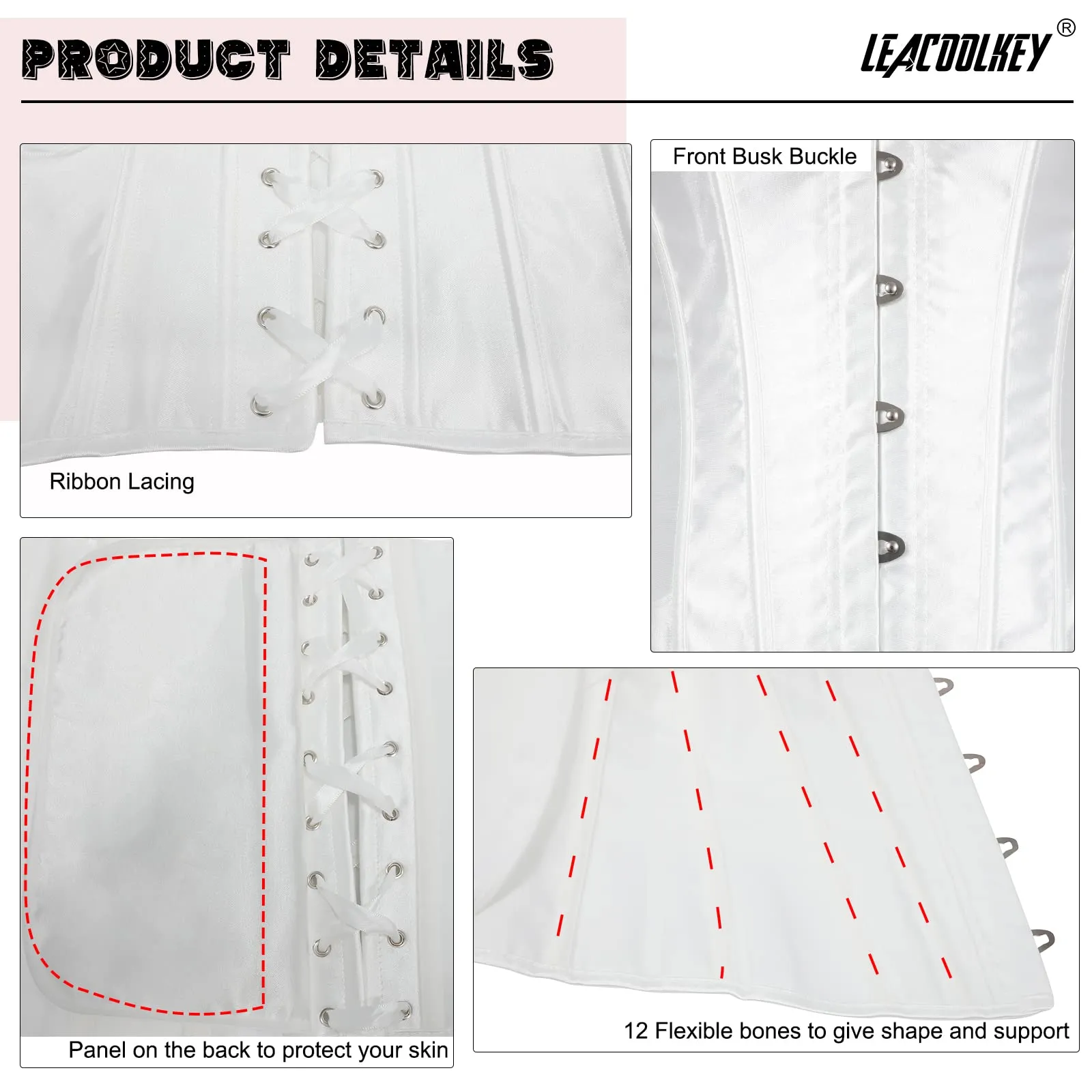 Women Lace-up Bustier Corset Top Sexy Overbust Body Shapewear Waist Cincher Corset