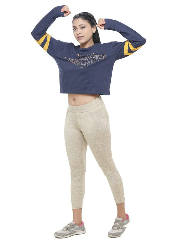 Women Navy Blue Loose Fit Printed T-Shirt - BOUNDLESS TOP-NY