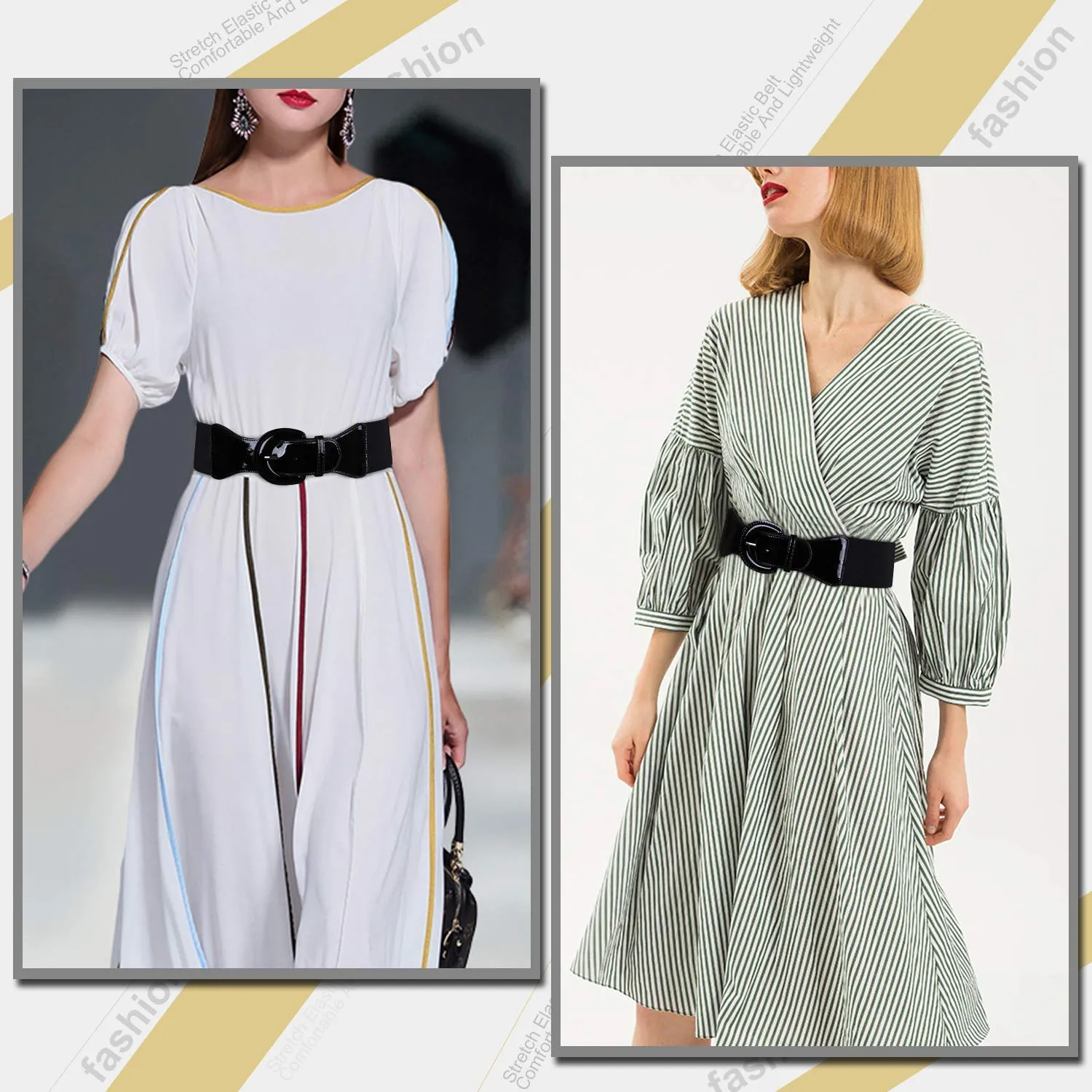 Women Wide Stretchy Cinch Belt Drss Elastic Waist Belts For Women Dress by JASGOOD