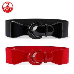 Women Wide Stretchy Cinch Belt Drss Elastic Waist Belts For Women Dress by JASGOOD