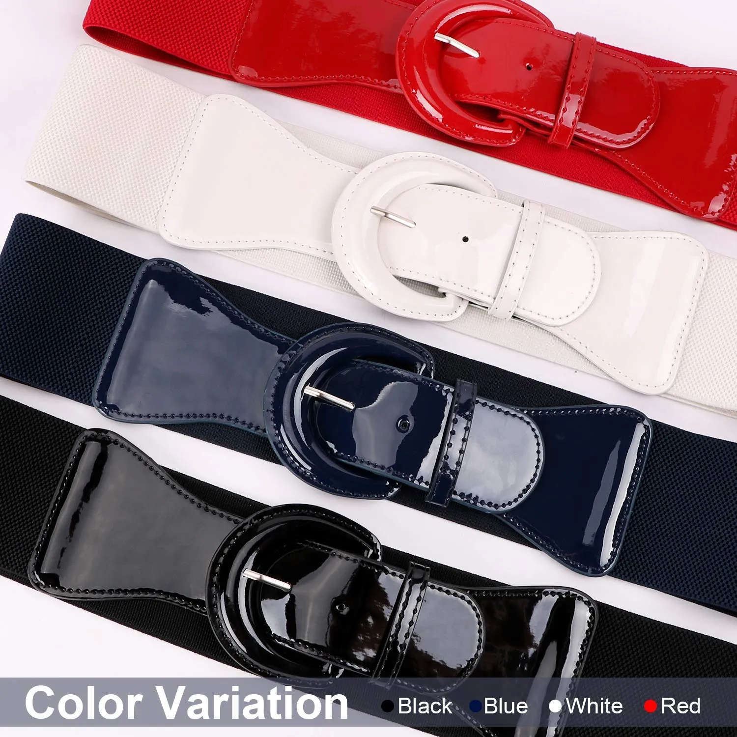 Women Wide Stretchy Cinch Belt Drss Elastic Waist Belts For Women Dress by JASGOOD
