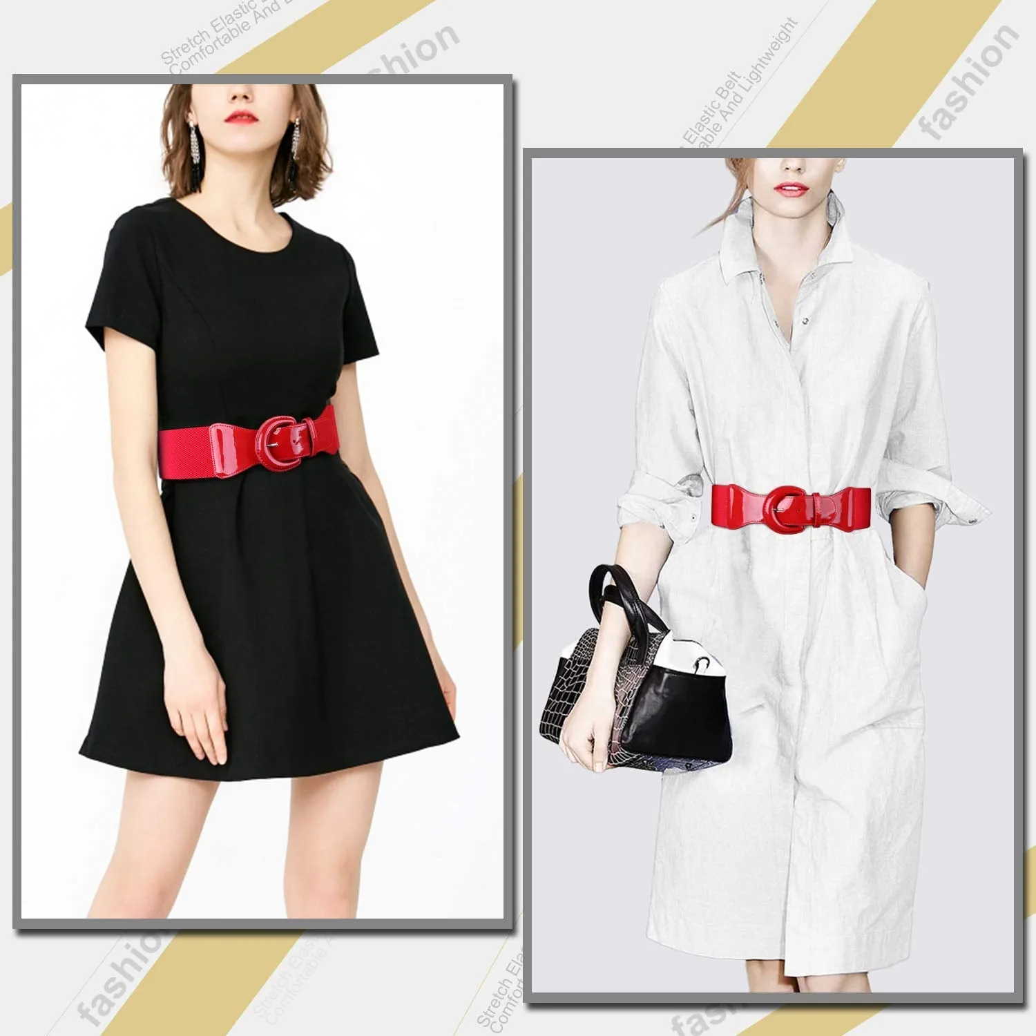 Women Wide Stretchy Cinch Belt Drss Elastic Waist Belts For Women Dress by JASGOOD