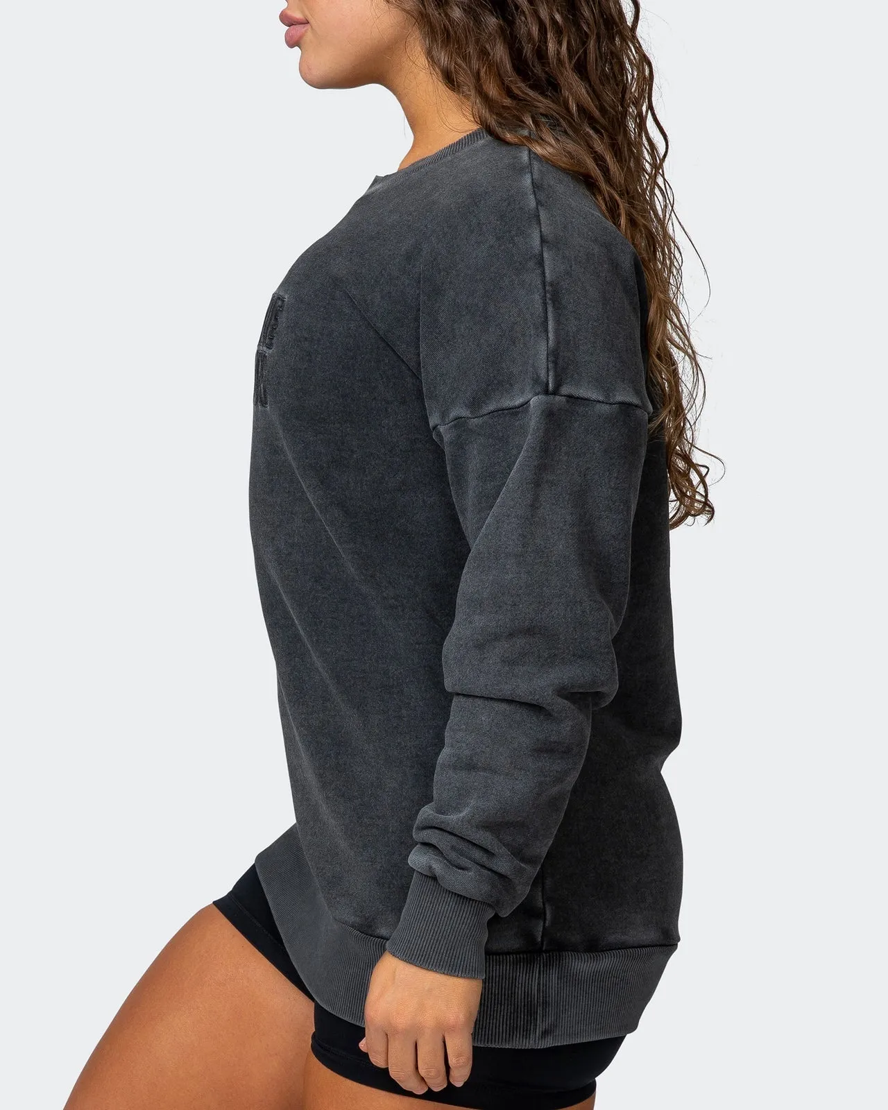 Womens Classic Vintage Pullover - Washed Black