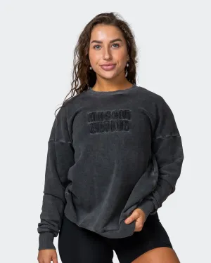 Womens Classic Vintage Pullover - Washed Black