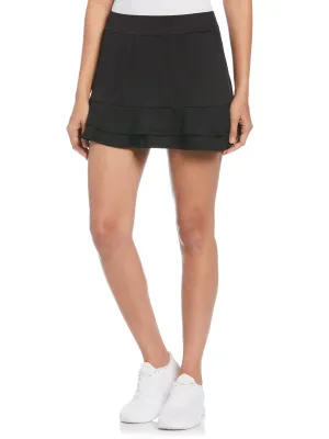 Women's Essential Solid Double Flounce Tennis Skort