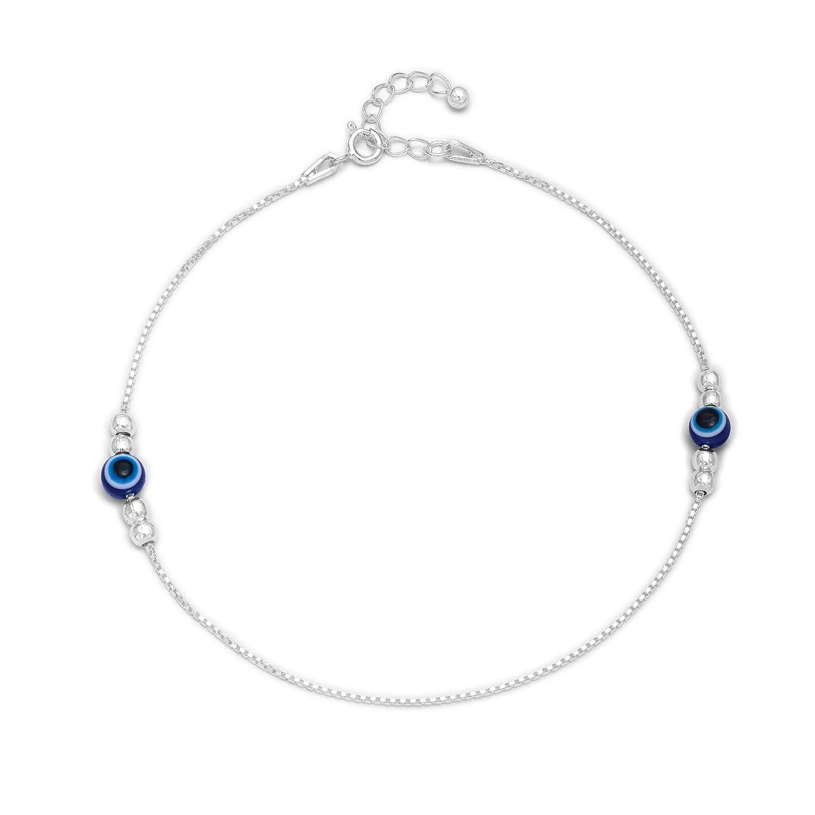 Women's Evil Eye Anklet 925 Sterling Silver