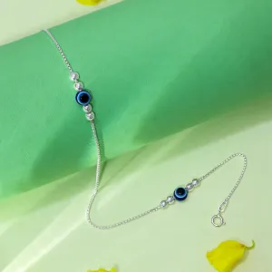 Women's Evil Eye Anklet 925 Sterling Silver