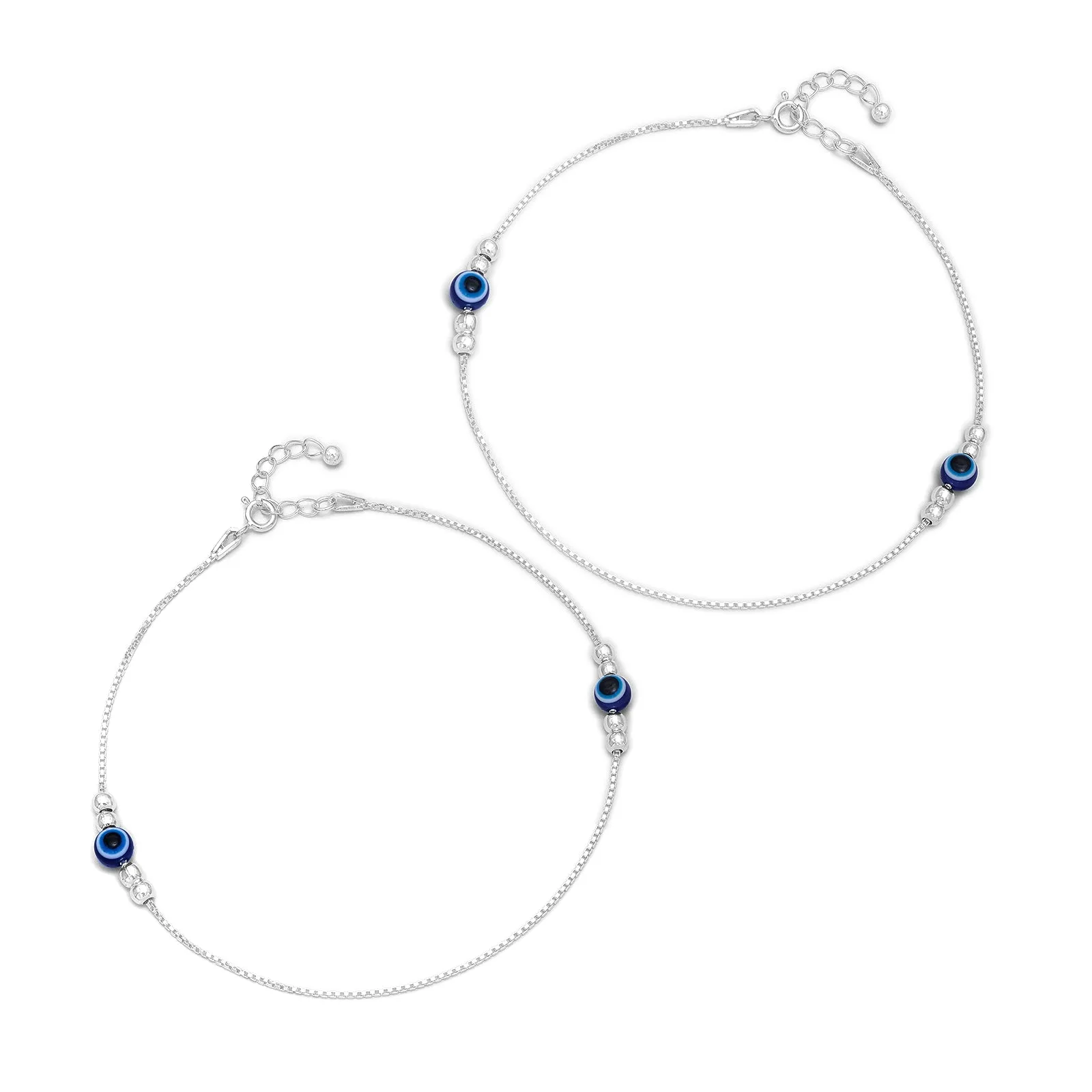 Women's Evil Eye Anklet 925 Sterling Silver