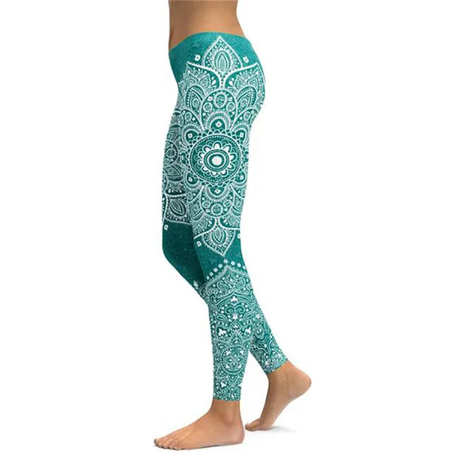 Women's Mandala Leggings - Black to Pink