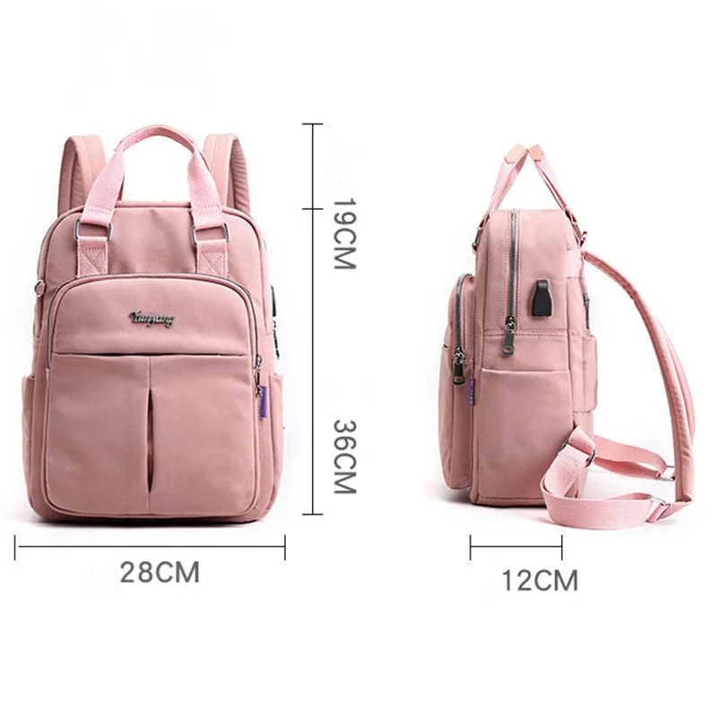 Women's Multi Functional Fashion Travel Backpack With USB Charge Port