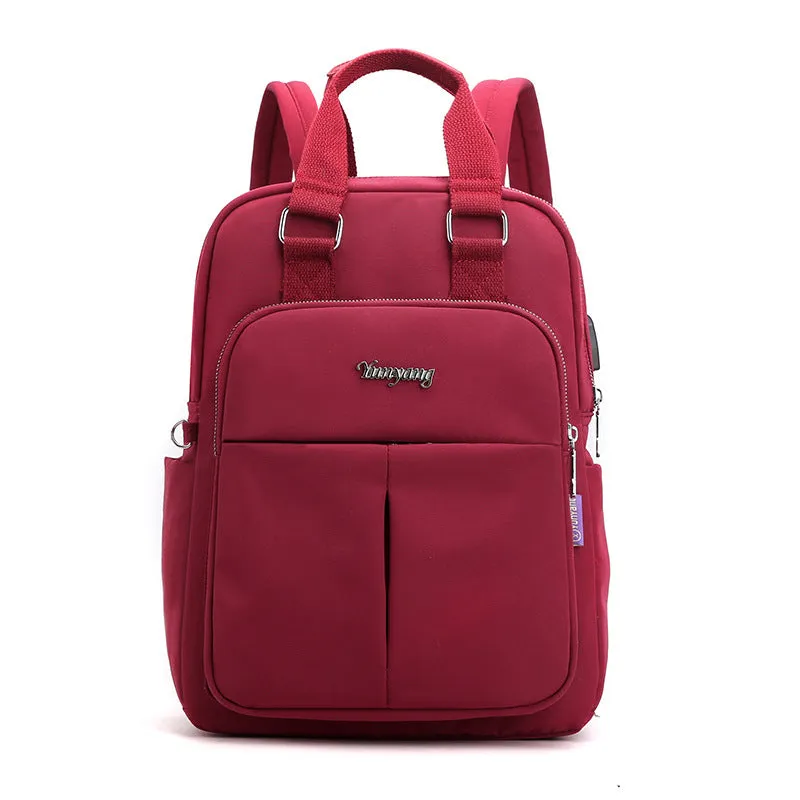 Women's Multi Functional Fashion Travel Backpack With USB Charge Port