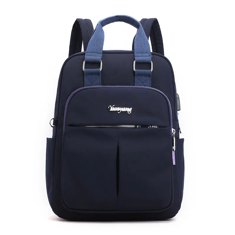 Women's Multi Functional Fashion Travel Backpack With USB Charge Port