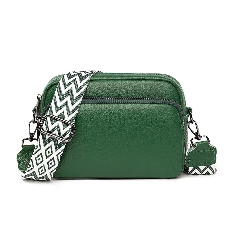Women's PU Leather Crossbody Bag - Fashionable Small Square Handbag