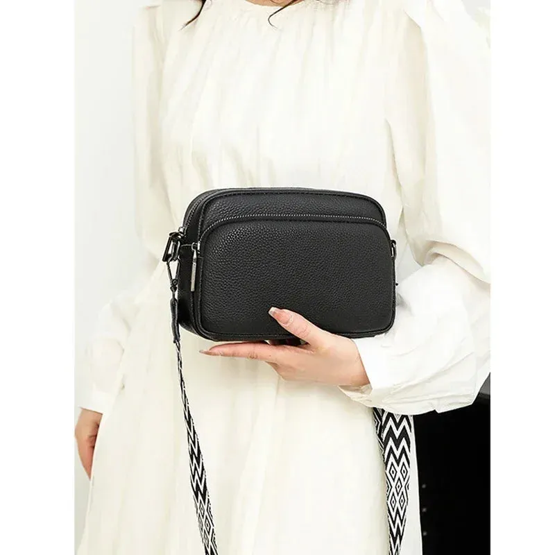 Women's PU Leather Crossbody Bag - Fashionable Small Square Handbag