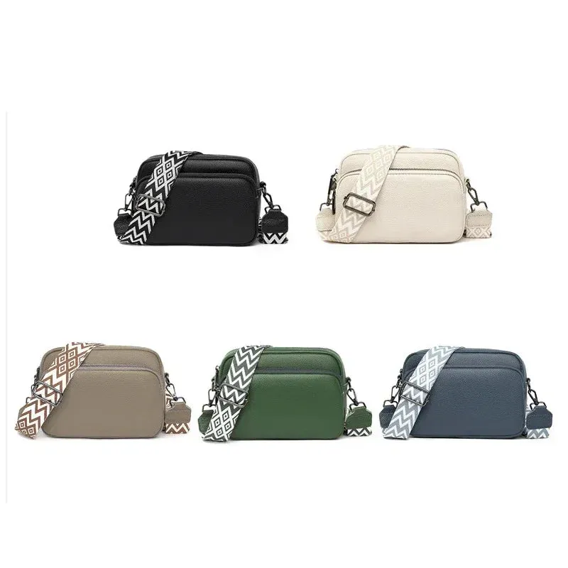 Women's PU Leather Crossbody Bag - Fashionable Small Square Handbag