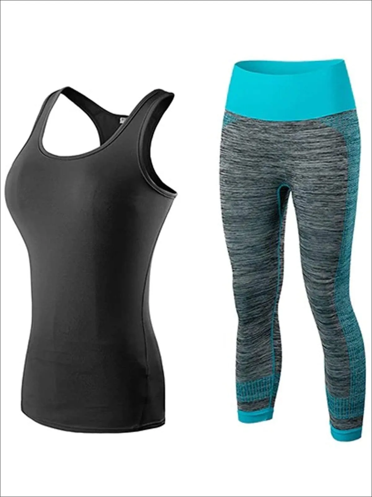 Women's Racerback Top & Marled Capri Leggings Set