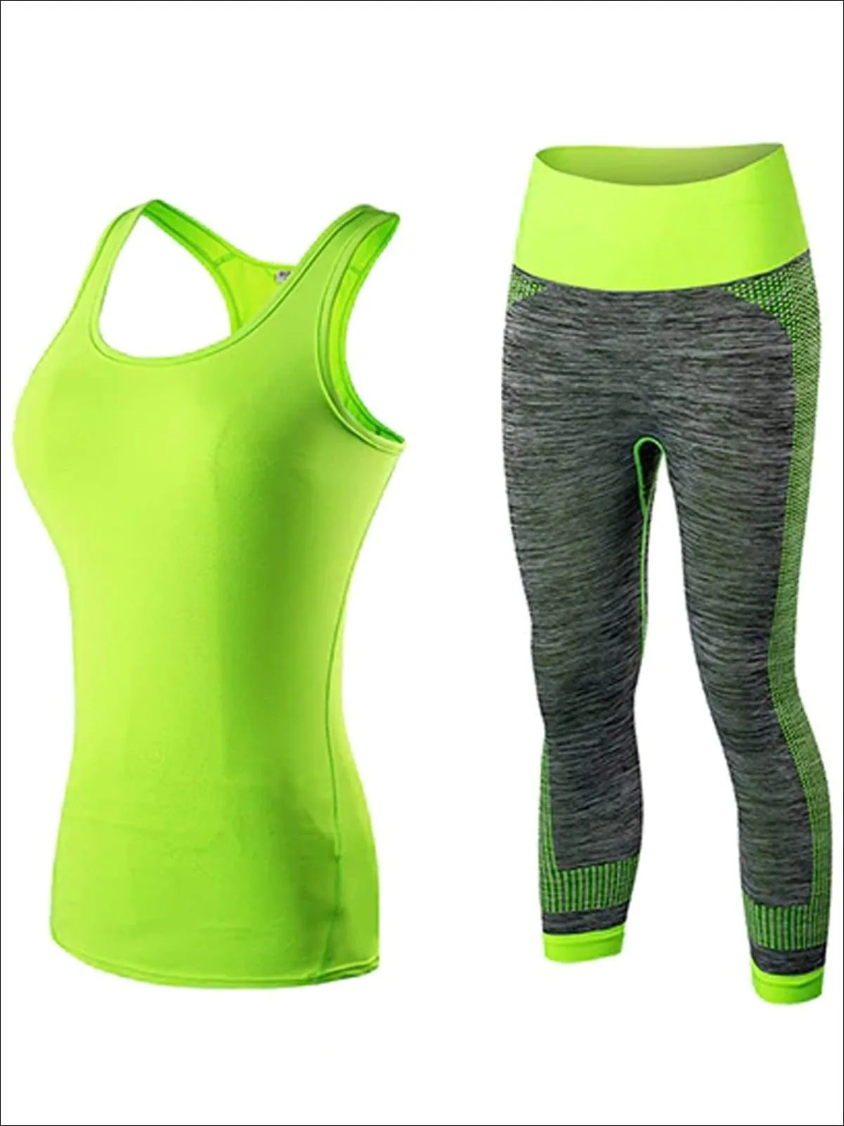Women's Racerback Top & Marled Capri Leggings Set