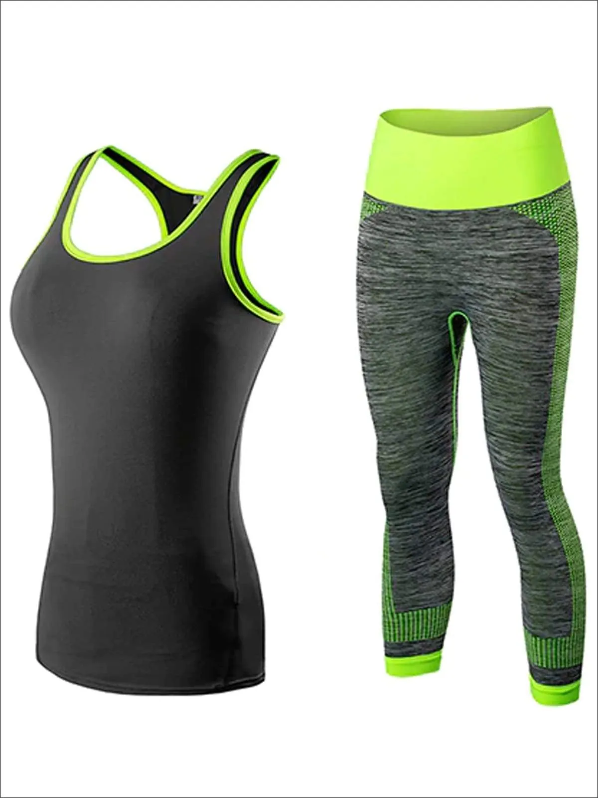 Women's Racerback Top & Marled Capri Leggings Set