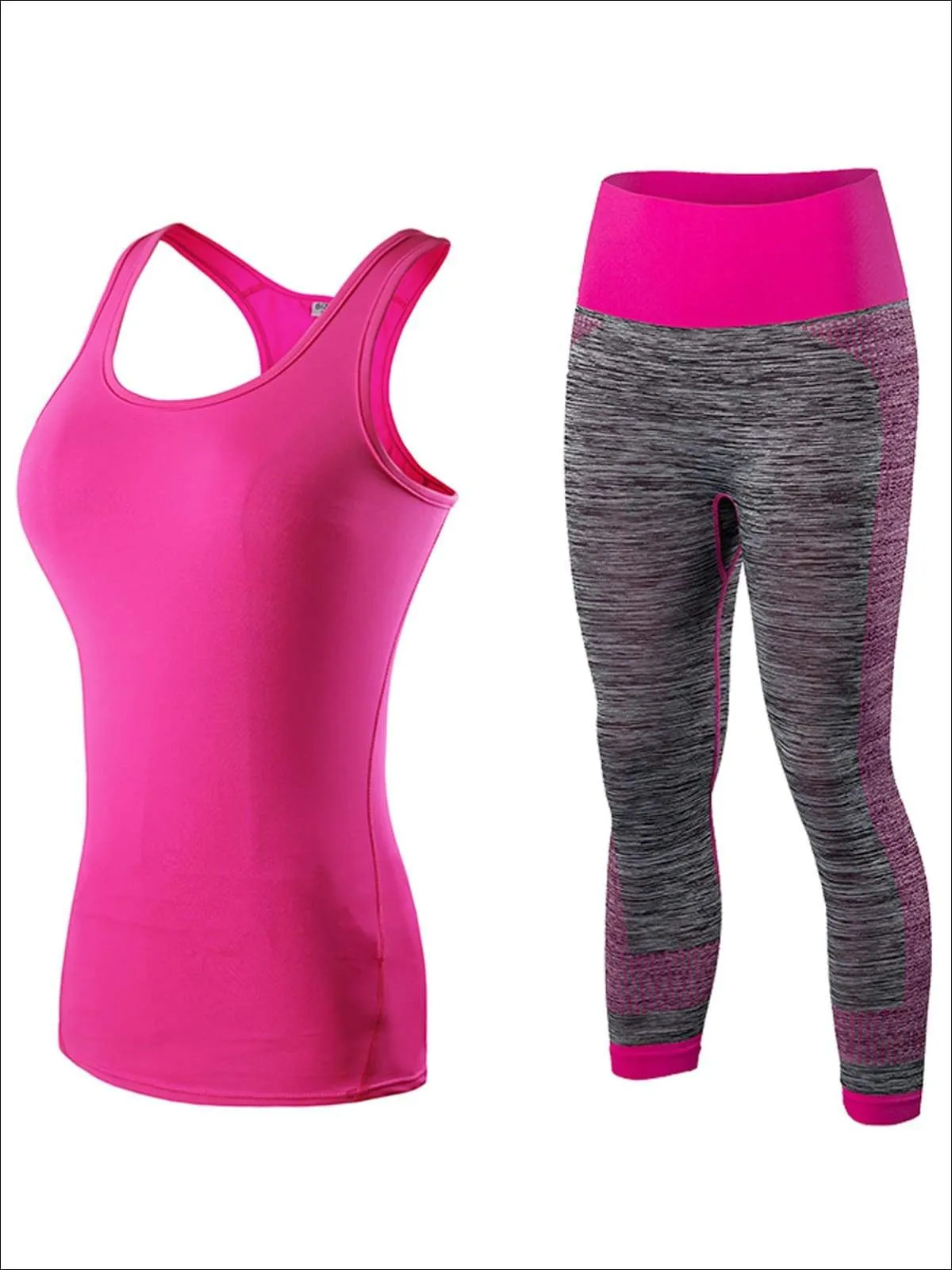 Women's Racerback Top & Marled Capri Leggings Set