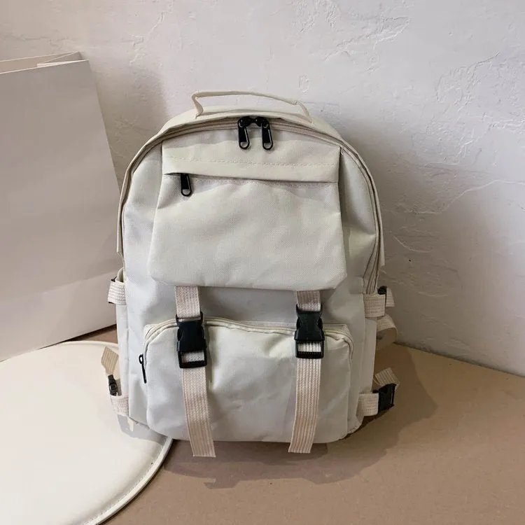 Women's Summer Preppy Style Fresh Pure Color Backpacks