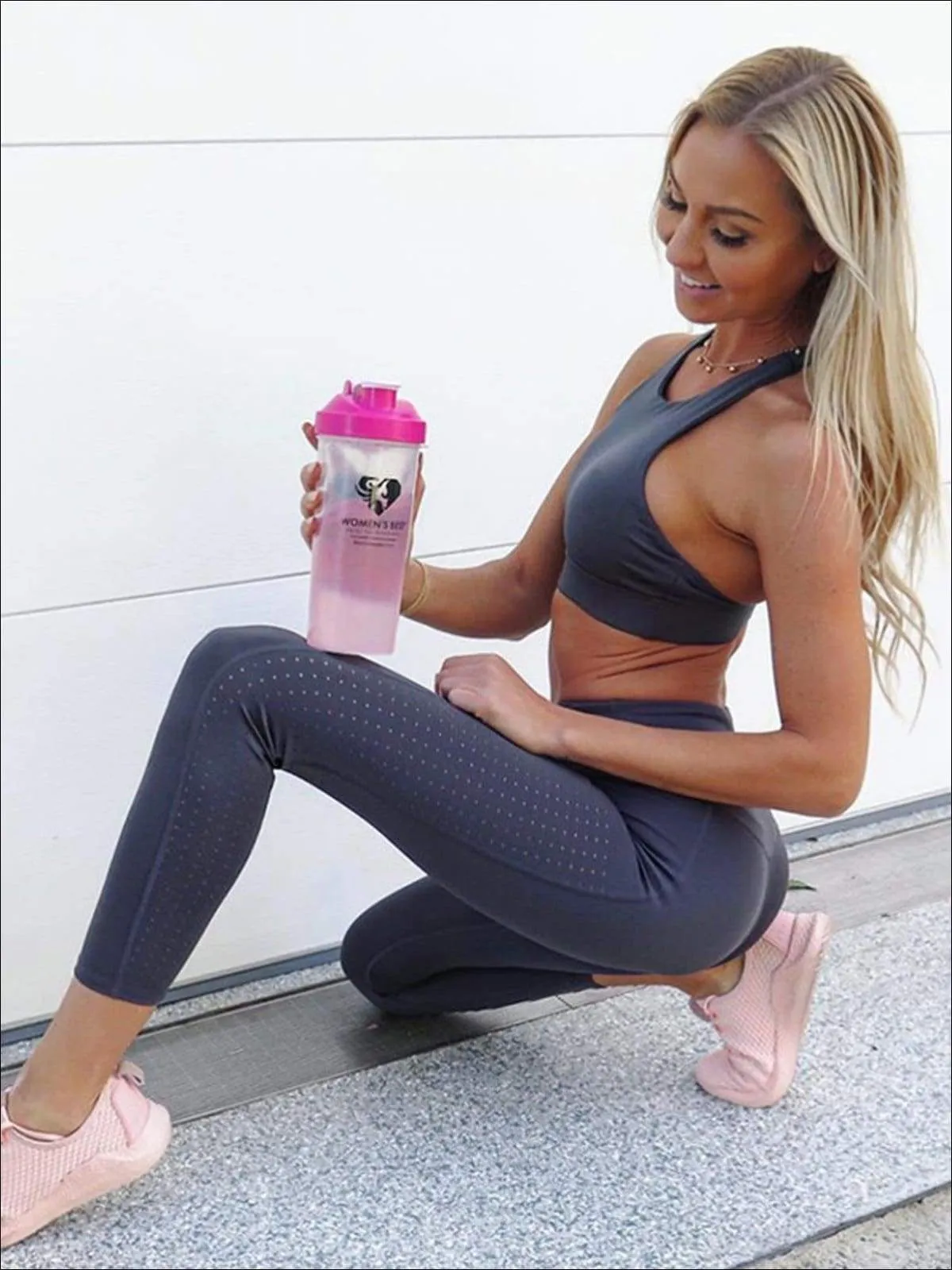 Women's T-Back Seamless Sports Bra & Perforated Leggings Set