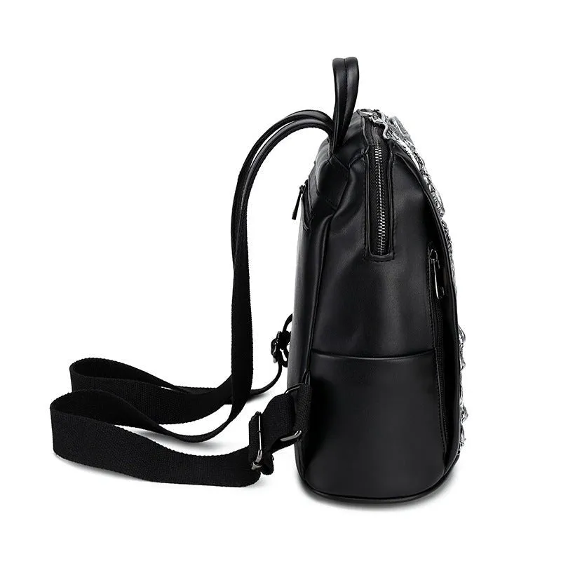 Woowooh Chinese Dragon   Bulldog Embossed Waterproof Backpack