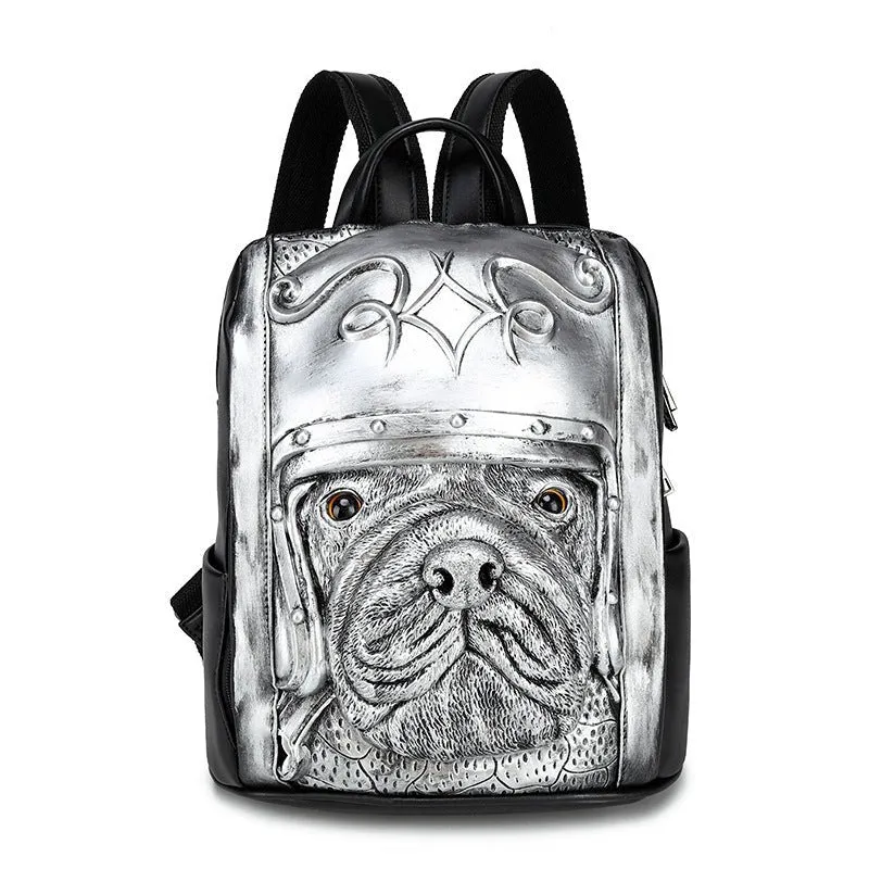 Woowooh Chinese Dragon   Bulldog Embossed Waterproof Backpack