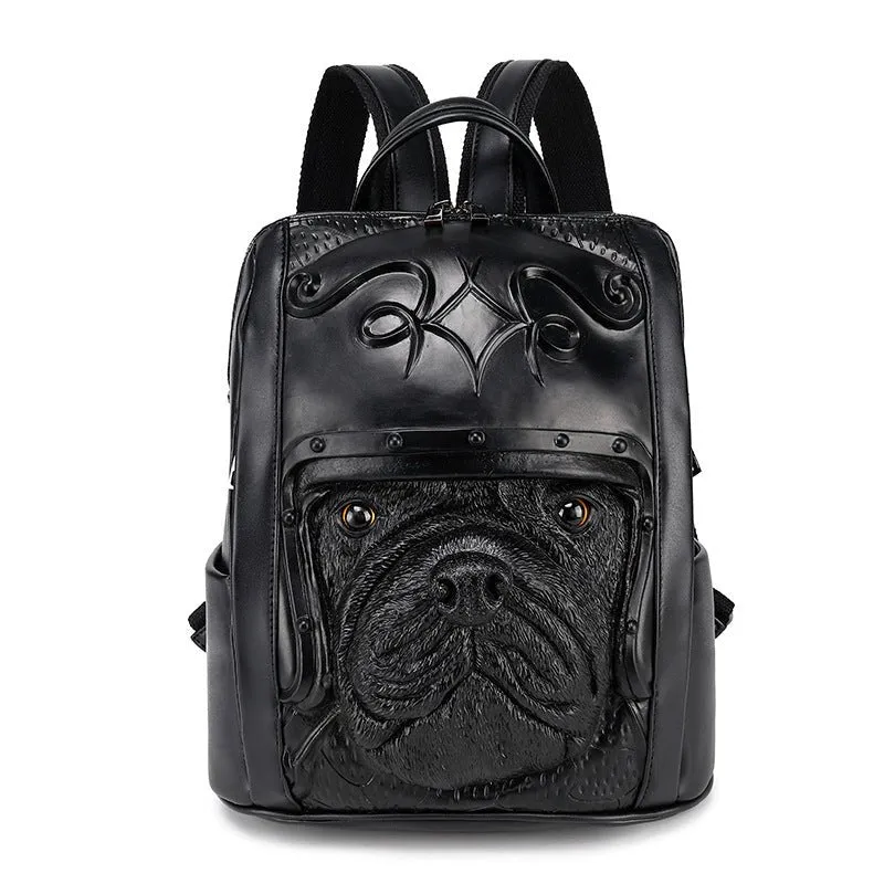 Woowooh Chinese Dragon   Bulldog Embossed Waterproof Backpack