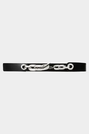 XL Link Leather Belt in Black