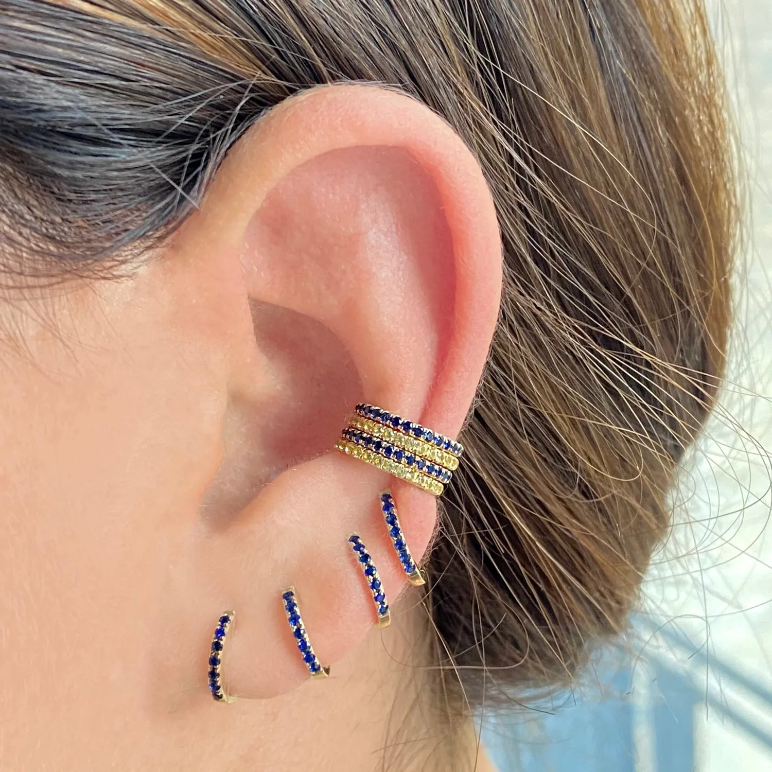 Yellow Sapphire & Gold Ear Cuff